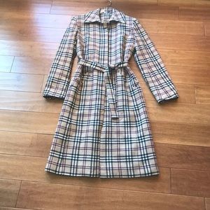 Sinequanone Plaid Wool Blend Coat